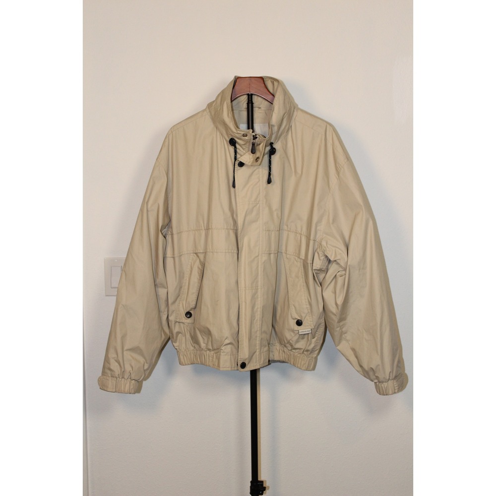 VTG London Fog Beige Windbreaker Zip Up Jacket Men's Size L